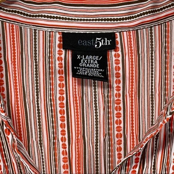 East 5th Multi Colors Pleated Sleveless Shirt - Picture 7 of 12